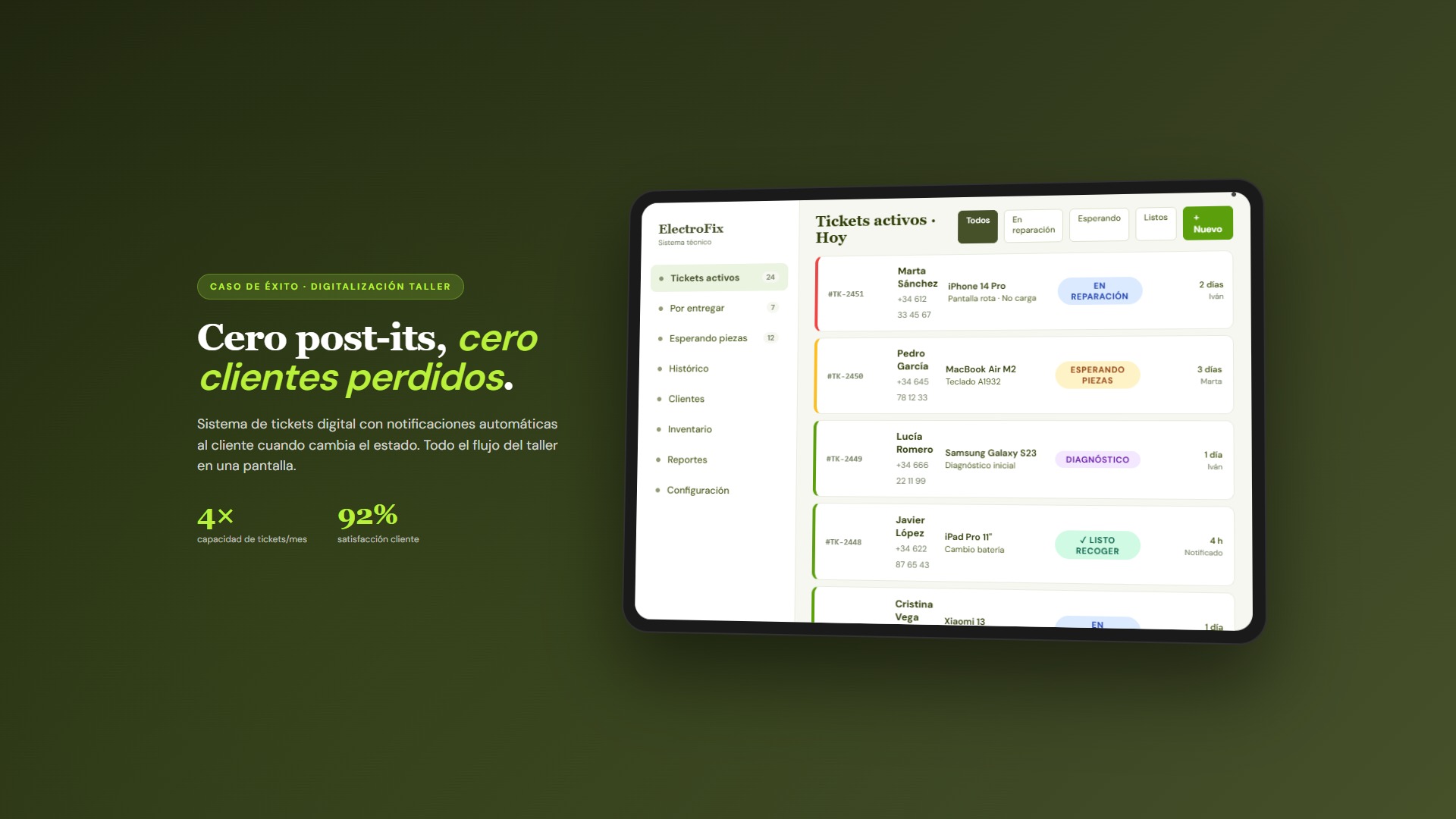 Sistema de tickets digital para servicio técnico